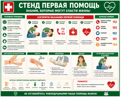 Стенд первая помощь